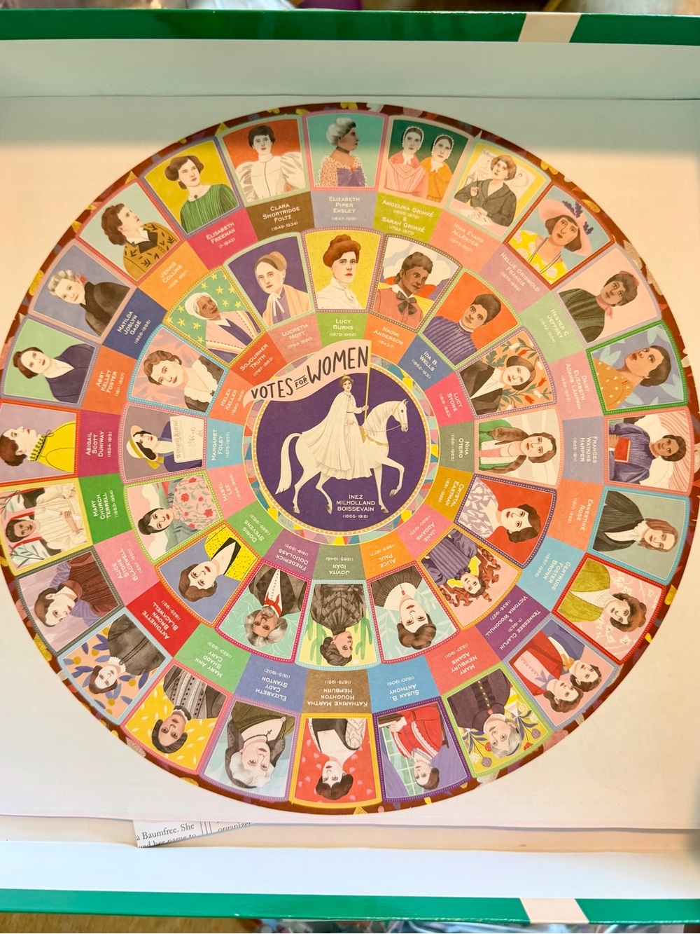 Eeboo Votes for Women 500-Piece Round Puzzle - Colorful Illustrated History - Picture 4 of 5